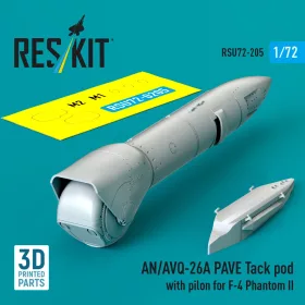   ResKit Models AN/AVQ-26A PAVE Tack pod with pylon for F-4 Phantom II (3D Printed) - AN/AVQ-26A PAVE Tack célzókonténer pilonnal