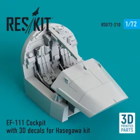   ResKit Models EF-111 Cockpit with 3D decals for Hasegawa kit (3D Printed) - cockpitkészlet 3D matricákkal