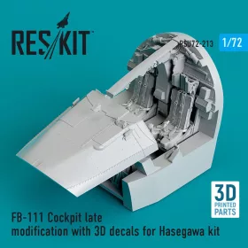   ResKit Models FB-111 Cockpit late modification with 3D decals for Hasegawa kit (3D Printed) - cockpitkészlet 3D matricákkal