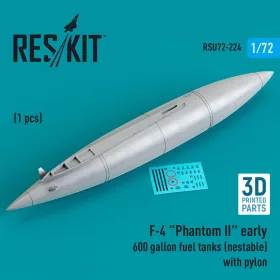   ResKit Models F-4 Phantom II korai – 600 gallonos póttartály pilonnal, egymásba rakható kivitel, 1 db