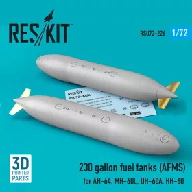   ResKit Models 230 gallon fuel tanks (AFMS) for AH-64, MH-60L, UH-60A, HH-60 (2 pcs) (3D Printed) - AH-64, MH-60L, UH-60A, HH-60 – 230 gallonos üzemanyag-póttartályok, 2 db