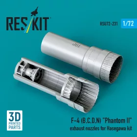   ResKit Models F-4 (B, C, D, N) Phantom II exhaust nozzles for Hasegawa kit (3D Printed) - hajtómű-fúvócsövek