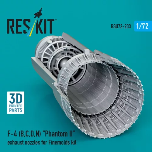 ResKit Models F-4 (B, C, D, N) Phantom II exhaust nozzles for Finemolds kit (3D Printed) - hajtómű-fúvócsövek