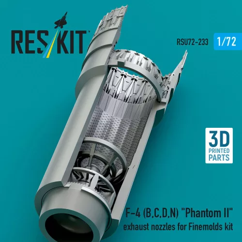 ResKit Models F-4 (B, C, D, N) Phantom II exhaust nozzles for Finemolds kit (3D Printed) - hajtómű-fúvócsövek