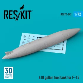   ResKit Models 610 gallon fuel tank for F-15 (1 pcs) (3D Printed) - F-15 – 610 gallonos üzemanyag-póttartály, 1 db
