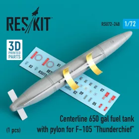   ResKit Models F-105 Thunderchief – 650 gallonos törzs alatti üzemanyag-póttartály pilonnal, 1 db