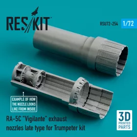   ResKit Models RA-5C Vigilante exhaust nozzles late type for Trumpeter kit (3D Printed) - hajtómű-fúvócsövek