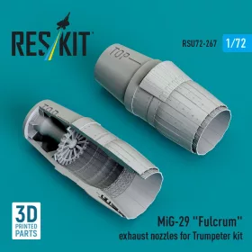   ResKit Models MiG-29 Fulcrum exhaust nozzles for Trumpeter kit (3D Printed) - hajtómű-fúvócsövek