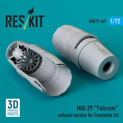 ResKit Models MiG-29 Fulcrum exhaust nozzles for Trumpeter kit (3D Printed) - hajtómű-fúvócsövek