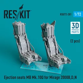   ResKit Models Ejection seats MB Mk.10Q for Mirage 2000B,D,N (2 pcs) (3D Printed) - Mirage 2000B/D/N – MB Mk.10Q katapultülések, 2 db