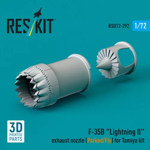 ResKit Models F-35B Lightning II exhaust nozzle (Parked/Fly) for Tamiya kit (3D printed) - hajtómű-fúvócső