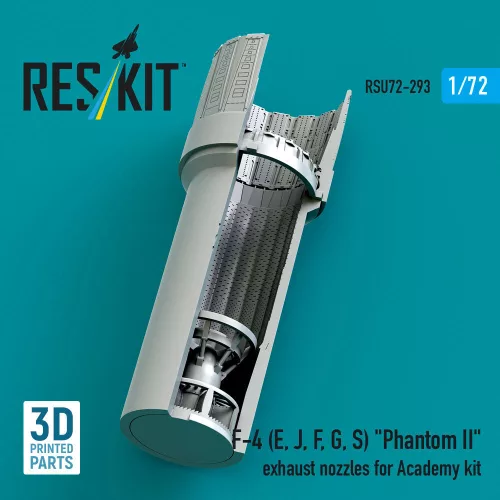 ResKit Models F-4 (E, J, F, G, S) Phantom II exhaust nozzles for Academy kit (3D Printed) - hajtómű-fúvócsövek