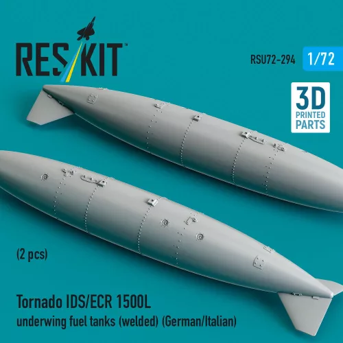 ResKit Models Tornado IDS/ECR 1500L underwing fuel tanks (welded) (German/Italian) (2 pcs) (3D Printed) - 1500 literes szárny alatti üzemanyag-póttartályok, 2 db
