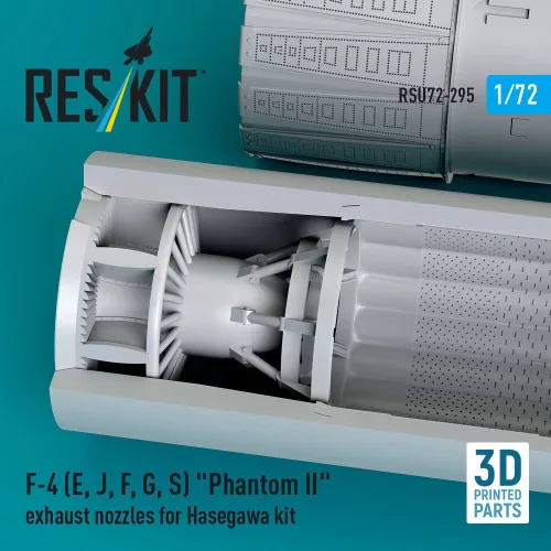 ResKit Models F-4 (E, J, F, G, S) Phantom II exhaust nozzles for Hasegawa kit (3D Printed) - hajtómű-fúvócsövek