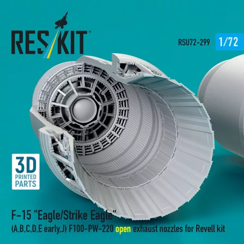 ResKit Models F-15 Eagle/Strike Eagle (A, B, C, D, E korai, J) F100-PW-220 nyitott – hajtómű-fúvócsövek