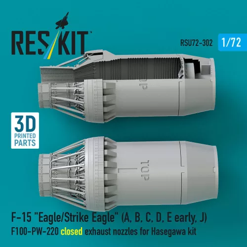 ResKit Models F-15 Eagle/Strike Eagle (A, B, C, D, E korai, J) F100-PW-220 zárt – hajtómű-fúvócsövek