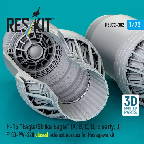 ResKit Models F-15 Eagle/Strike Eagle (A, B, C, D, E korai, J) F100-PW-220 zárt – hajtómű-fúvócsövek