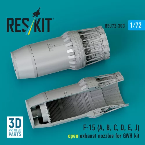 ResKit Models F-15 Eagle/Strike Eagle (A,B,C,D,E korai,J) F100-PW-220 nyitott – hajtómű-fúvócsövek
