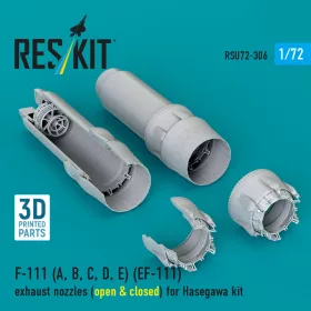   ResKit Models F-111 (A, B, C, D, E) (EF-111) exhaust nozzles (open & closed) for Hasegawa kit (3D Printed) - hajtómű-fúvócsövek