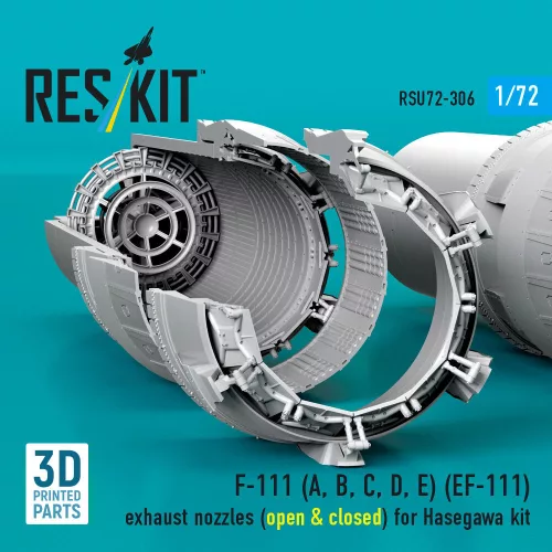 ResKit Models F-111 (A, B, C, D, E) (EF-111) exhaust nozzles (open & closed) for Hasegawa kit (3D Printed) - hajtómű-fúvócsövek