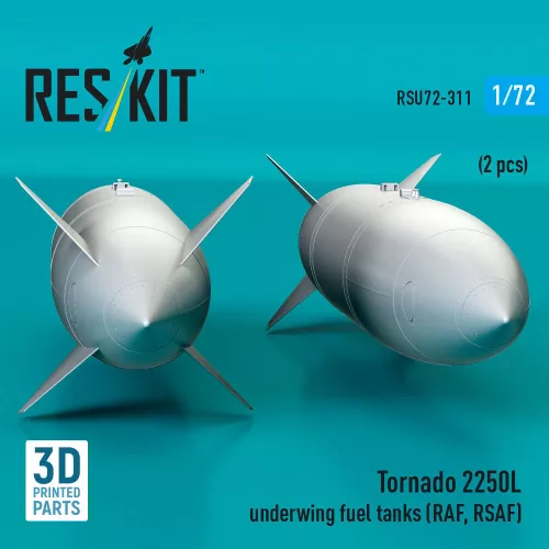 ResKit Models Tornado 2250L underwing fuel tanks (RAF, RSAF) (2 pcs) (3D Printed) - Tornado – 2250 literes szárny alatti üzemanyag-póttartályok, 2 db