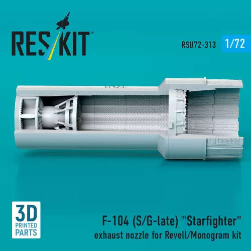 ResKit Models F-104 (S/G-late) Starfighter exhaust nozzle for Revell/Monogram kit (3D Printed) - F-104 (S/G-késői) Starfighter – hajtómű-fúvócső