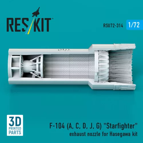 ResKit Models F-104 (A, C, D, J, G) Starfighter exhaust nozzle for Hasegawa kit (3D Printed) - hajtómű-fúvócső