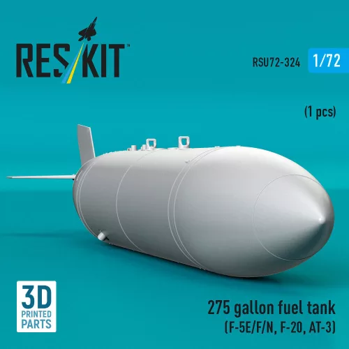 ResKit Models 275 gallon fuel tank (F-5E/F/N, F-20, AT-3) (1 pcs) (3D Printed) - 275 gallonos üzemanyag-póttartály, 1 db