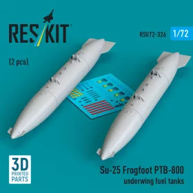   ResKit Models Su-25 Frogfoot PTB-800 underwing fuel tanks (2 pcs) (3D Printed) - Su-25 Frogfoot PTB-800 – szárny alatti üzemanyag-póttartályok, 2 db