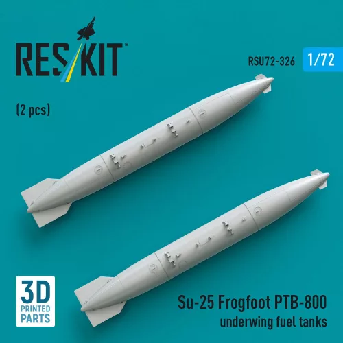 ResKit Models Su-25 Frogfoot PTB-800 underwing fuel tanks (2 pcs) (3D Printed) - Su-25 Frogfoot PTB-800 – szárny alatti üzemanyag-póttartályok, 2 db