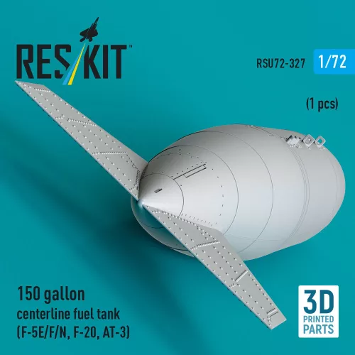 ResKit Models 150 gallon centerline fuel tank (F-5E/F/N, F-20, AT-3) (1 pcs) (3D Printed) - 150 gallonos törzs alatti üzemanyag-póttartály, 1 db
