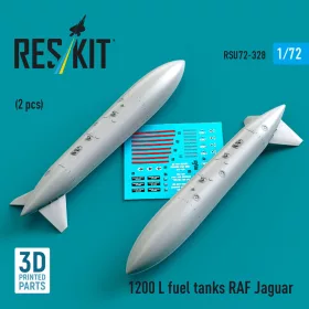   ResKit Models 1200 L fuel tanks RAF Jaguar (2 pcs) (3D Printed) - 1200 literes üzemanyag-póttartályok, 2 db