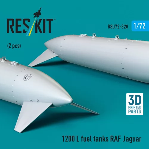 ResKit Models 1200 L fuel tanks RAF Jaguar (2 pcs) (3D Printed) - 1200 literes üzemanyag-póttartályok, 2 db