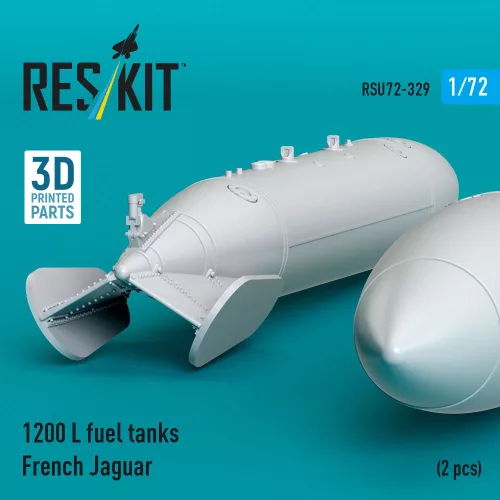 ResKit Models 1200 L fuel tanks French Jaguar (2 pcs) (3D Printed) - 1200 literes üzemanyag-póttartályok, 2 db