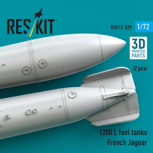 ResKit Models 1200 L fuel tanks French Jaguar (2 pcs) (3D Printed) - 1200 literes üzemanyag-póttartályok, 2 db