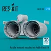 ResKit Models Rafale exhaust nozzles for HobbyBoss kit (3D Printed) - Rafale – hajtómű-fúvócsövek