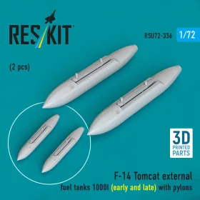   ResKit Models F-14 Tomcat – 1000 literes külső üzemanyag-póttartályok pilonokkal, korai és késői változat, 2 db