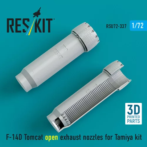 ResKit Models F-14D Tomcat open exhaust nozzles for Tamiya kit (3D Printed) - hajtómű-fúvócsövek