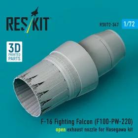   ResKit Models F-16 Fighting Falcon (F100-PW-220) open exhaust nozzle (3D Printed) for Hasegawa - F-16 Fighting Falcon (F100-PW-220) nyitott – hajtómű-fúvócső