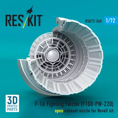 ResKit Models F-16 Fighting Falcon (F100-PW-220) open exhaust nozzle (3D Printed) for Revell - F-16 Fighting Falcon (F100-PW-220) nyitott – hajtómű-fúvócső