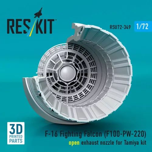 ResKit Models F-16 Fighting Falcon (F100-PW-220) open exhaust nozzle (3D Printed) for Tamiya - F-16 Fighting Falcon (F100-PW-220) nyitott – hajtómű-fúvócső