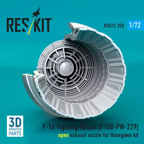 ResKit Models F-16 Fighting Falcon (F100-PW-229) open exhaust nozzle (3D Printed) for Hasegawa - F-16 Fighting Falcon (F100-PW-229) nyitott – hajtómű-fúvócső