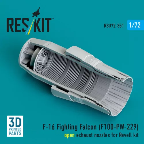 ResKit Models F-16 Fighting Falcon (F100-PW-229) open exhaust nozzle (3D Printed) for Revell - F-16 Fighting Falcon (F100-PW-229) nyitott – hajtómű-fúvócső