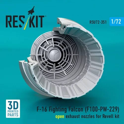 ResKit Models F-16 Fighting Falcon (F100-PW-229) open exhaust nozzle (3D Printed) for Revell - F-16 Fighting Falcon (F100-PW-229) nyitott – hajtómű-fúvócső