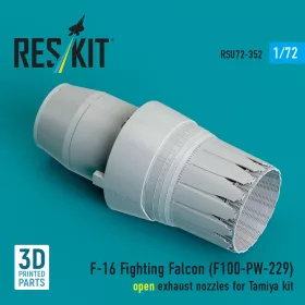   ResKit Models F-16 Fighting Falcon (F100-PW-229) open exhaust nozzle (3D Printed) for Tamiya - F-16 Fighting Falcon (F100-PW-229) nyitott – hajtómű-fúvócső