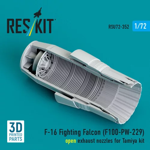 ResKit Models F-16 Fighting Falcon (F100-PW-229) open exhaust nozzle (3D Printed) for Tamiya - F-16 Fighting Falcon (F100-PW-229) nyitott – hajtómű-fúvócső