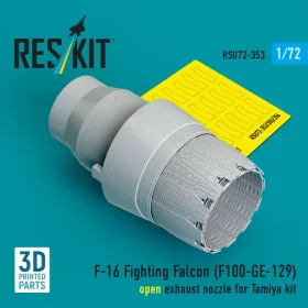   ResKit Models F-16 Fighting Falcon (F110-GE-129) open exhaust nozzle (3D Printed) for Tamiya - F-16 Fighting Falcon (F110-GE-129) nyitott – hajtómű-fúvócső