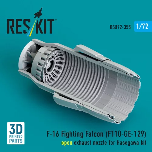 ResKit Models F-16 Fighting Falcon (F110-GE-129) open exhaust nozzle (3D Printed) for Hasegawa - F-16 Fighting Falcon (F110-GE-129) nyitott – hajtómű-fúvócső