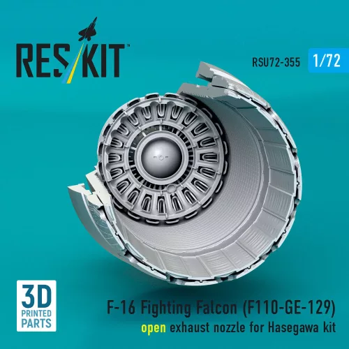 ResKit Models F-16 Fighting Falcon (F110-GE-129) open exhaust nozzle (3D Printed) for Hasegawa - F-16 Fighting Falcon (F110-GE-129) nyitott – hajtómű-fúvócső