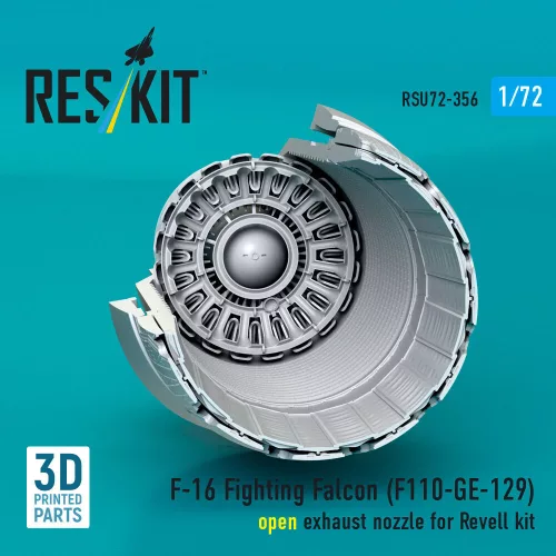 ResKit Models F-16 Fighting Falcon (F110-GE-129) open exhaust nozzle (3D Printed) for Revell - F-16 Fighting Falcon (F110-GE-129) nyitott – hajtómű-fúvócső